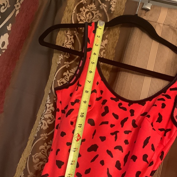 Bathing Suit - Size 8 Red/Black Animal Print- Looks Sharp - Picture 3 of 11